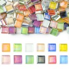 240pcs Glass Cabochons Rainbow Flatback Mosaic Tiles For Arts Diy Crafts Jewelry