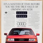1991 Audi 80 Red Sedan Vintage Print Ad Value Of Owning An Audi Car Auto Advert