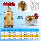Boltigen 2       Npt Brass Gate Valve  200 Wog Manual Rotary Sluice Valve With Wh   