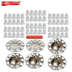 Chrome Semi Truck Hub Cover Wheel Axle Covers Center Caps W  33mm Lug Nut Covers