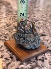 Vintage Pewter Gold Miner Prospector Pack Mule Figurine On Raw Pyrite Cluster 2 
