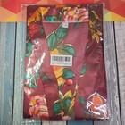 New Burgundy Floral Satin Kimono Short Bath Robe Lingerie  Sleepwear Wms Sz L xl