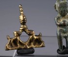 Lot Ancient Chinese Gilt Bronze Buddhist Finials Pendants Gold Leaf Tang Dynasty