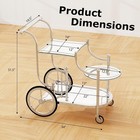 Bar Cart  3-tier Rolling Home Bar Serving Cart With Mirrored Shelves 4 Wheels  