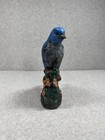 Vintage Hand Painted Ceramic Blue Bird Figurine Figure Decorative Floral