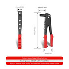 1 Heavy Duty Rivet Gun Kit  Hand Rivet Tool For Metal  Wood And Plastic