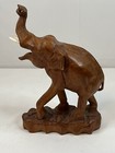Vintage Large Hand Carved Wooden Elephant Statue 9 5 Inches Tall