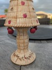 Vtg Yankee Candle Tea Light Holder  Ceramic Woven Basket Design With Hanging   