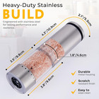 Electric Salt And Pepper Grinder Set Rechargeable Base  Stainless Steel Automati