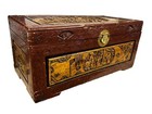 Vintage Chinese Hand Carved Camphor Chest Trunk  Hinged Rough As Is 34x16x15