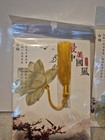 Set Of 5 Elegant Metal Goldtone Flower Leaf Bookmarks With Tassel 
