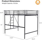 Loft Bed Full Size With Flat Rungs For Adults  Kids And Young Teens  No B