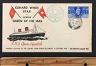 Oct 16   46 Maiden Voyage Cunard White Star Rms Queen Elizabeth Fdc Knapp Cachet