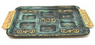 Vintage Judaica Jewish Hebrew Seder Plate Judaism Israel Rectangle Heavy Brass