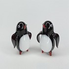 Vintage 1960s Blown Glass Penguin Figurine Set Of 2 New Arrival