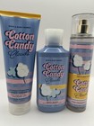 New Bath   Body Works Cotton Candy Clouds 3pc Set Full Size Body Wash Cream Mist