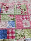 Pottery Barn Teen Pink Full Queen Patchwork Quilt Comforter Sham Roses Polka Dot