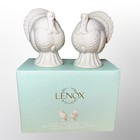 Lenox French Perle Carved Turkey Salt   Pepper White Figures Set Of 2 898334 New