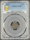     1862 3c Three Cent Silver Pcgs Au55 - Civil War Date  Pcgs Trueview        