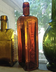 Wheat Bitters Amber Applied Lip 1880s New York Bottle  cracked As Is 