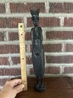 Vintage Hand Carved Ebony Wood African Woman Fertility Statue Tribal Art 14   