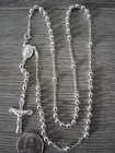 Rosario Liso De Plata 925 Mexicano  22  4mm  Catholic Silver Rosary Plata Real