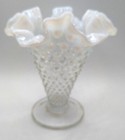 Vintage Fenton Hobnail Opalescent Ruffled Edge Vase Beautiful Vase