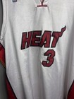 Miami Heat Jersey Mens 54 White Red Nba Basketball Tank Dwyane Wade Adidas