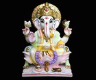 Ganesh Statue 9 Inch  Cultured Marble Ganesha Ganpati Statue Idol Murti Gift