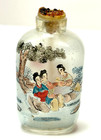 Reverse Painted 3 5  Perfume Snuff Bottle W Stopper Japanese Chinese Geishas