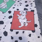 Vintage Disney 101 Dalmatians Twin Size Flat Sheet Squares Spots Fabric Craft 