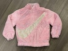 Nike Sportswear Faux Fur Fleece Jacket Kids Girls Pink 36j828-a9y Medium 5-6