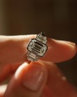 Solid 14k White Gold F vvs 2 50 Tcw Emerald Cut Bezel Set Moissanite Ring