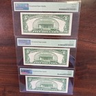 Three Consecutive 1934-c  5 Silver Certificate  Pmg Uncirculated 63epq Fr 1653w
