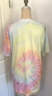 Aerosmith 54 Anniversary Tie-dye Satin Shine Womens T-shirt Pinks yellow Large