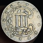 1860 Three Cent Silver Piece Trime 3c Type 3 Ungraded Choice Us Coin Cc24549