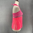 Costume Depot Hot Pink Sparkle Fringe Halter Dance Top Womens Medium
