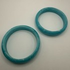Lot Of 2 Vintage Bangle Bracelets Mcm Marbled Baby Blue Plastic Lucite 8   