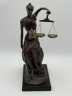 Bronze Lady Justice Sculpture Blinded With Scales Signed Paloma And Numbered 15   