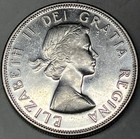 1957 Canada Silver 50  fifty  Cents  A Bright Vivid Bold Coin 
