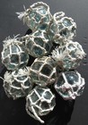 Japanese Glass Fishing Floats 3  Netted Lot-9 White Nets Usa Bz