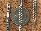 Mens Women s Flat Cuban Link Chain Solid 925 Sterling Silver 4mm Italy Wholesale