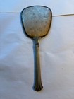 Antique Vanity Handheld Mirror  Floral Design Gold Tone Silver Plate Cracked
