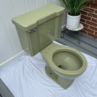 Vintage Ceramic Green Universal Toilet Round Bowl Mansfield 