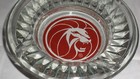 Vintage Clear Glass Lion Ashtray From Mgm Hotel   Casino Las Vegas Nevada