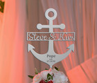 Personalized Anchor Cake Topper  Nautical Wedding Cake Topper  Naval Topper
