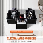 14 6 In Large Makeup Train Case 6 Trays Portable Cosmetic Case Organizer