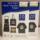 Printers Jack Iron-on Heat Transfer Paper For Dark Fabric 2-pk 20-sheets Ea New