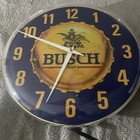Vintage 1991 Busch Beer Light Up Electric Wall Clock 14    Diameter Working