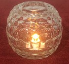 Homco Vintage Clear Cubist Glass Fairy Lamp Tea Light Holder 4 75 